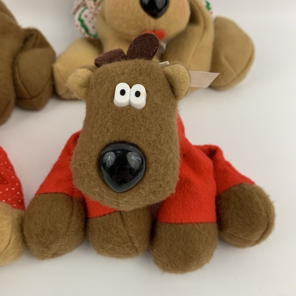Hallmark Rodney Reindeer &  Family Christmas Bean Bag Plush Stuffed 80s - Picture 8 of 14